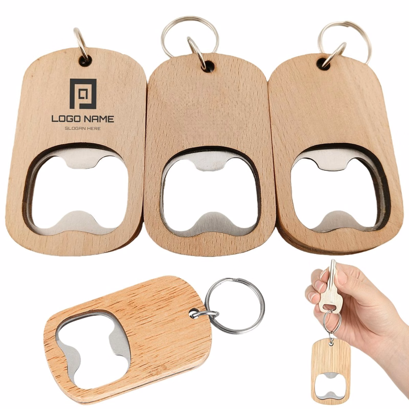 Wood Bottle Opener Keychain