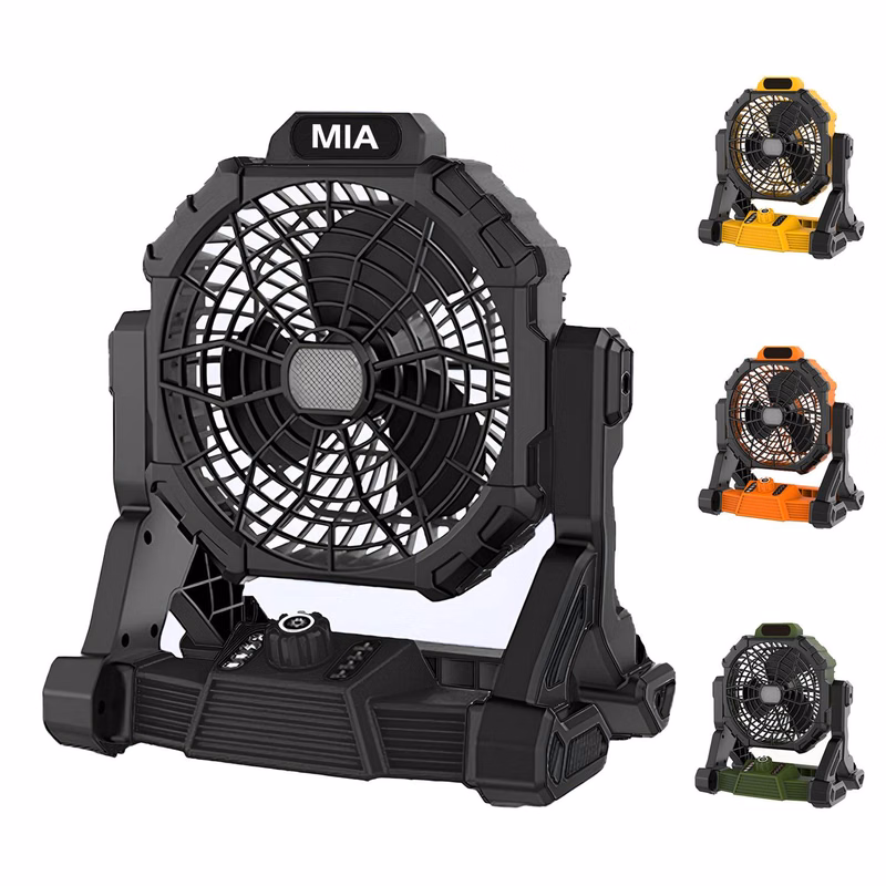 Battery Powered Camping Fan With LED Lights