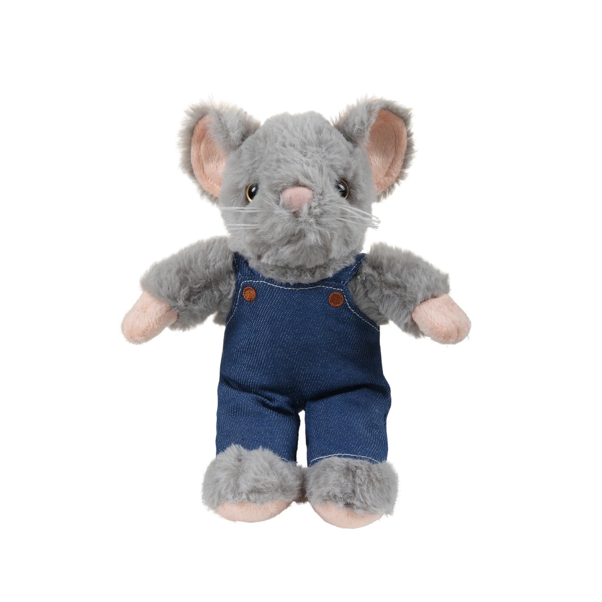 soft plush Mouse in denim overall 1