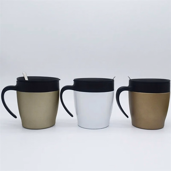 Double Layer Vacuum Coffee Cup With Handle