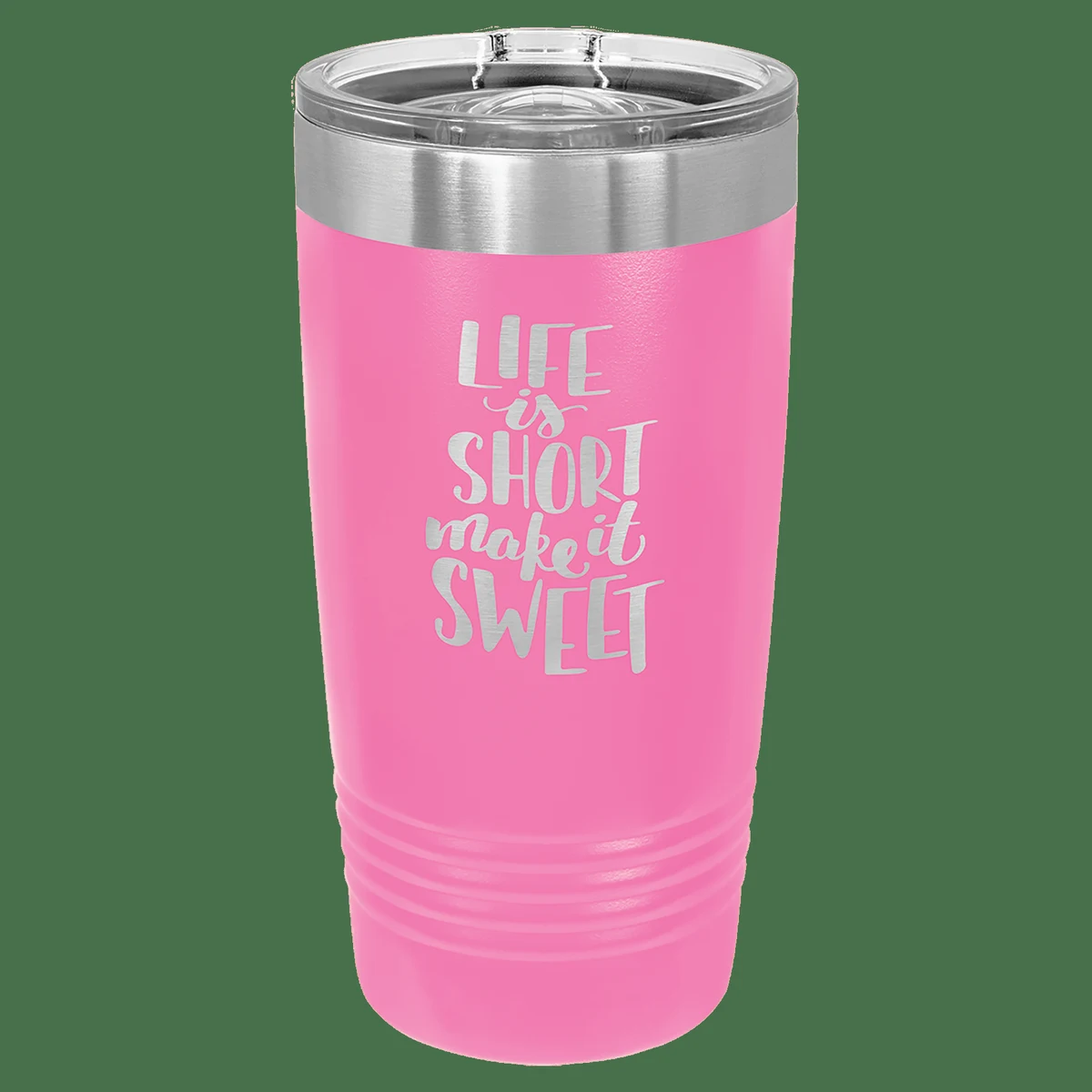 20 oz. Pink Laser Engraved Polar Camel Ringneck Tumblers w/Slider Lid 1