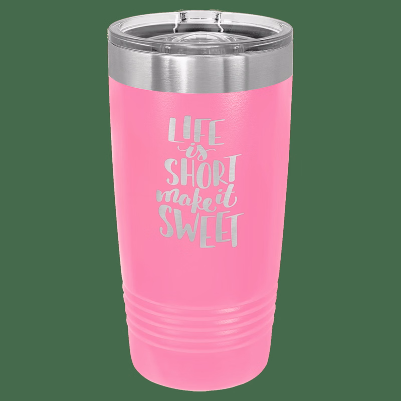 20 oz. Pink Laser Engraved Polar Camel Ringneck Tumblers w/Slider Lid