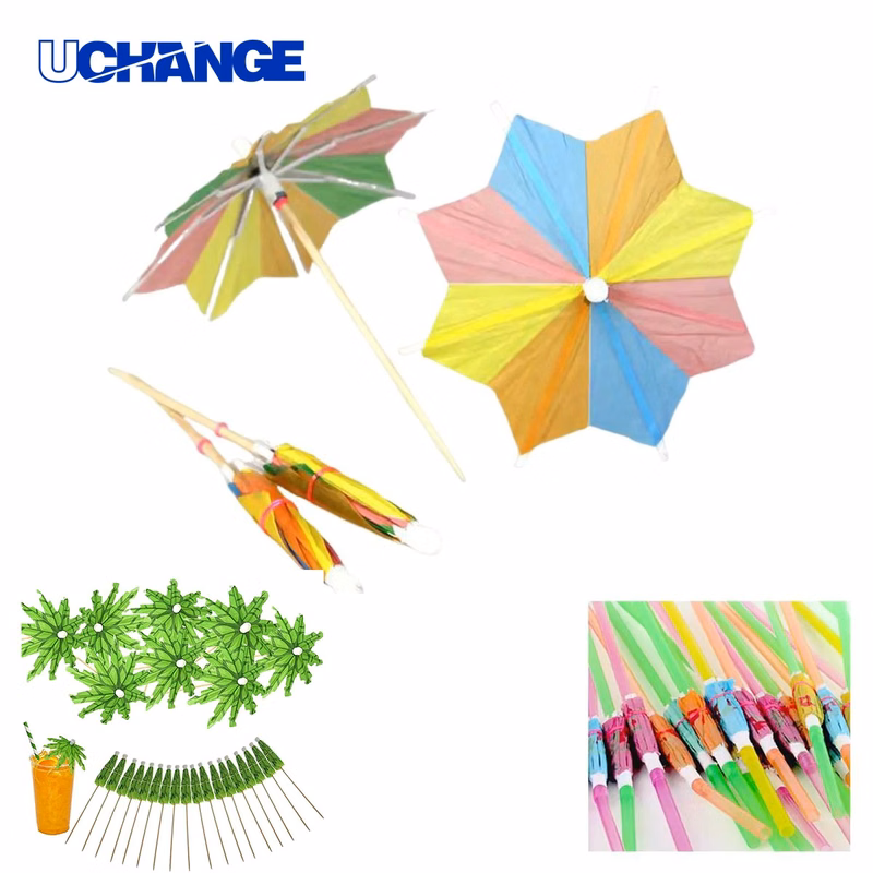Mini Paper Umbrella Picks Set for Desserts and Drinks