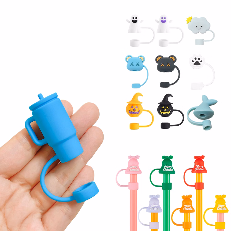 Custom 2D 3D Silicone Straw Caps