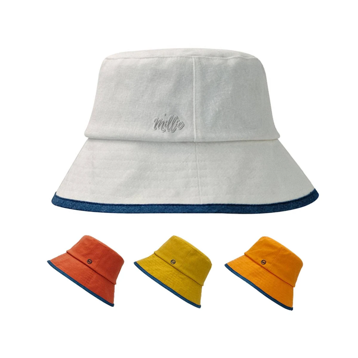 Two Tone Cotton Washed Bucket Hat 1