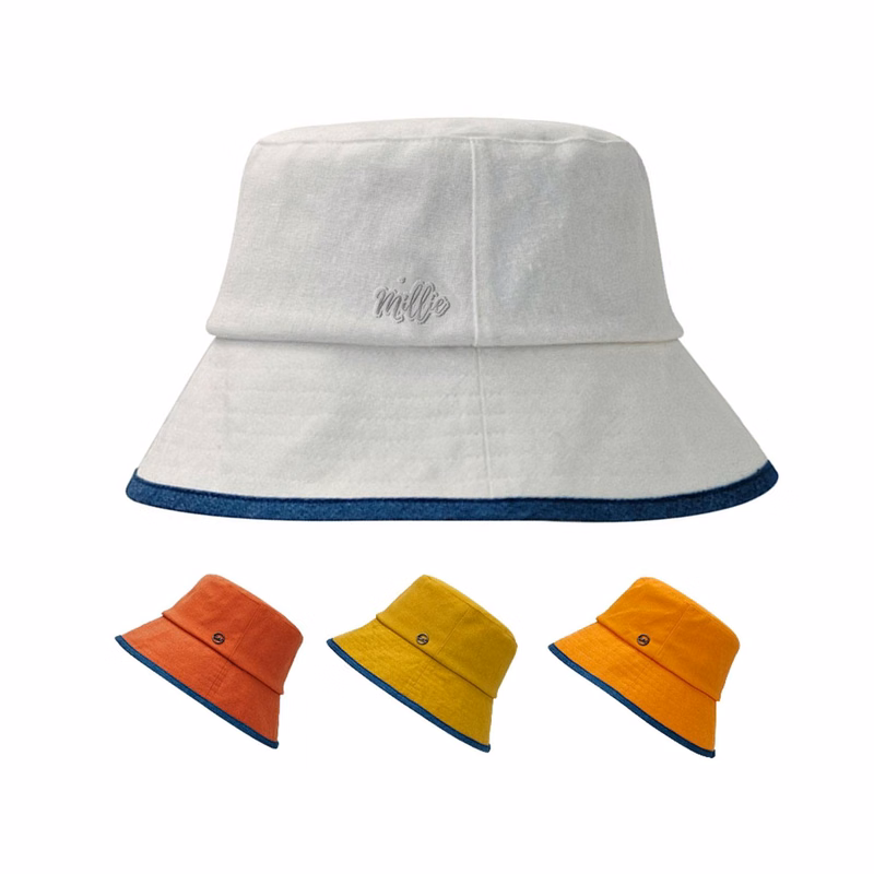 Two Tone Cotton Washed Bucket Hat
