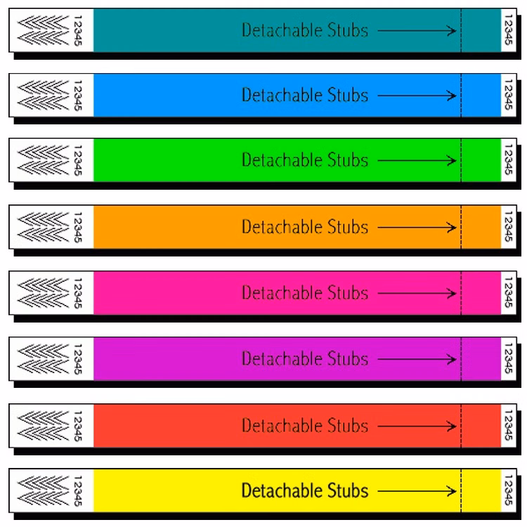 Stub 3/4" Tyvek Wristband - Neon Colors