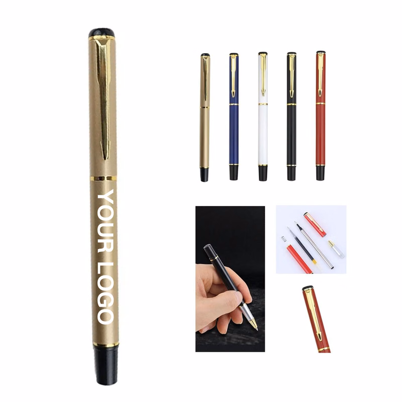 Metal Ballpoint Pen with Smooth Black Ink Cartridge