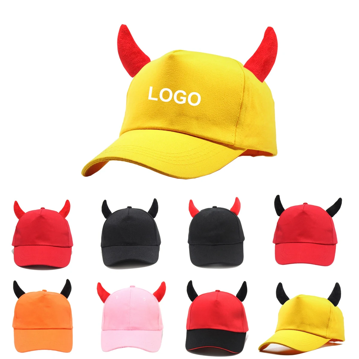 Ox Horn Baseball Caps Adjustable Sunscreen Hat 1