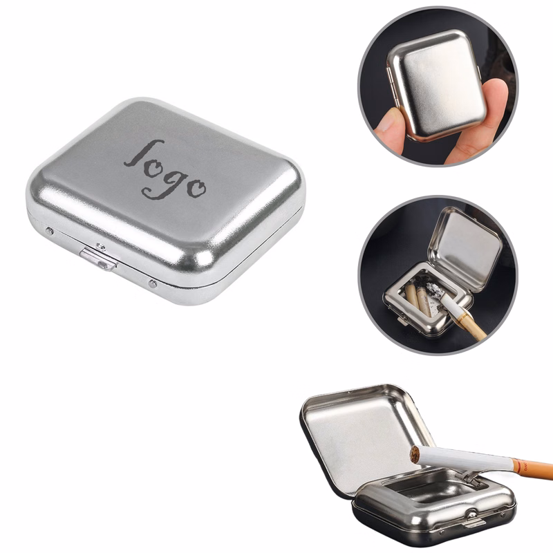 MOQ50 Portable Metal Pocket Ashtray For Travel