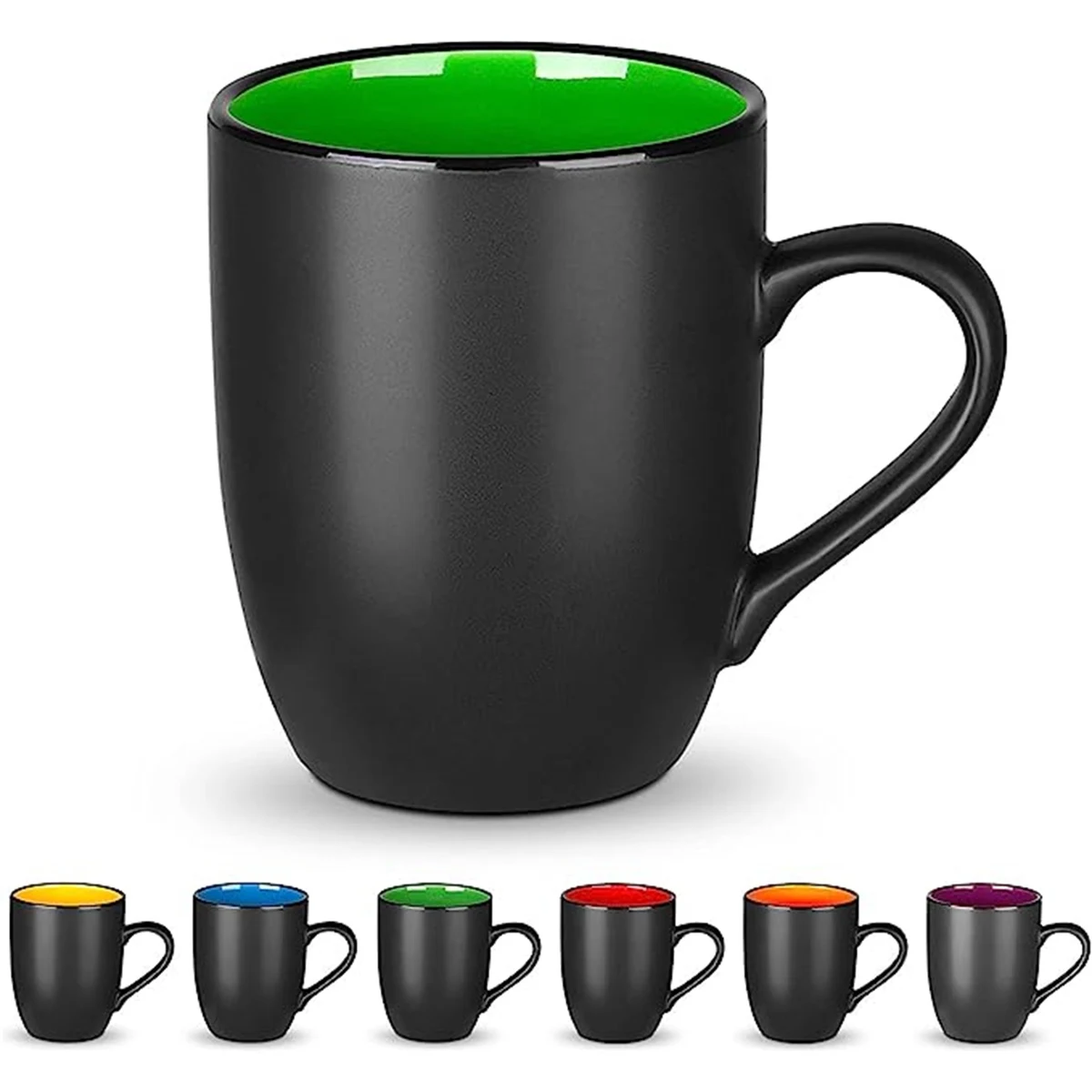 Matte Black Porcelain Coffee Mug 16 Oz 1