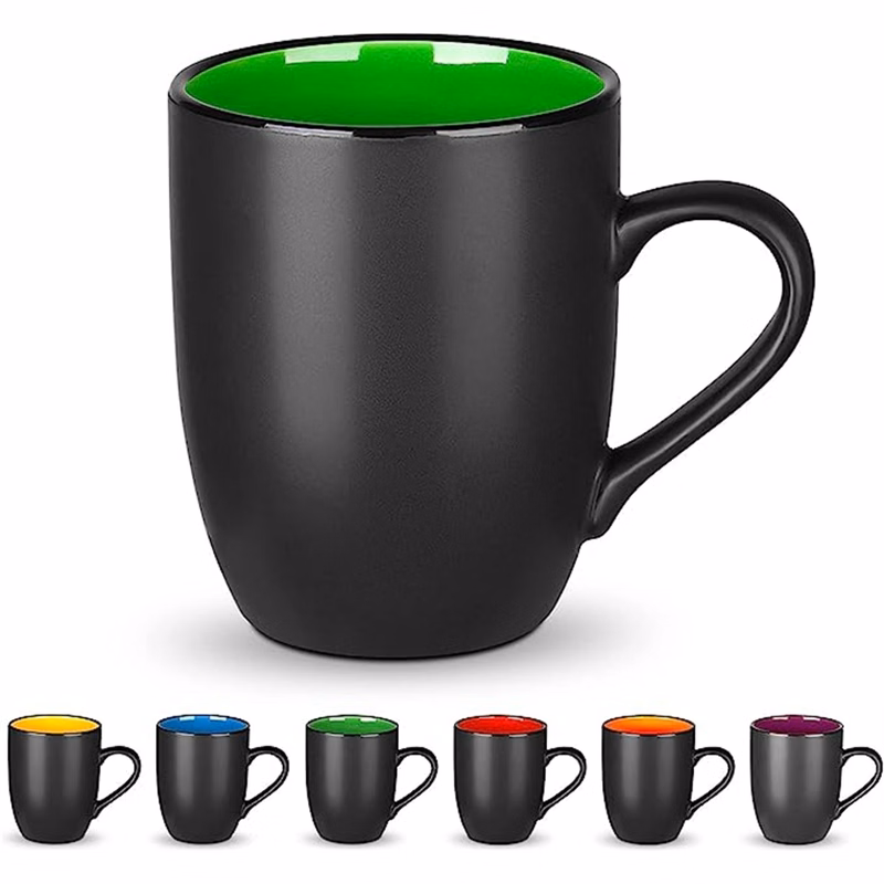 Matte Black Porcelain Coffee Mug 16 Oz