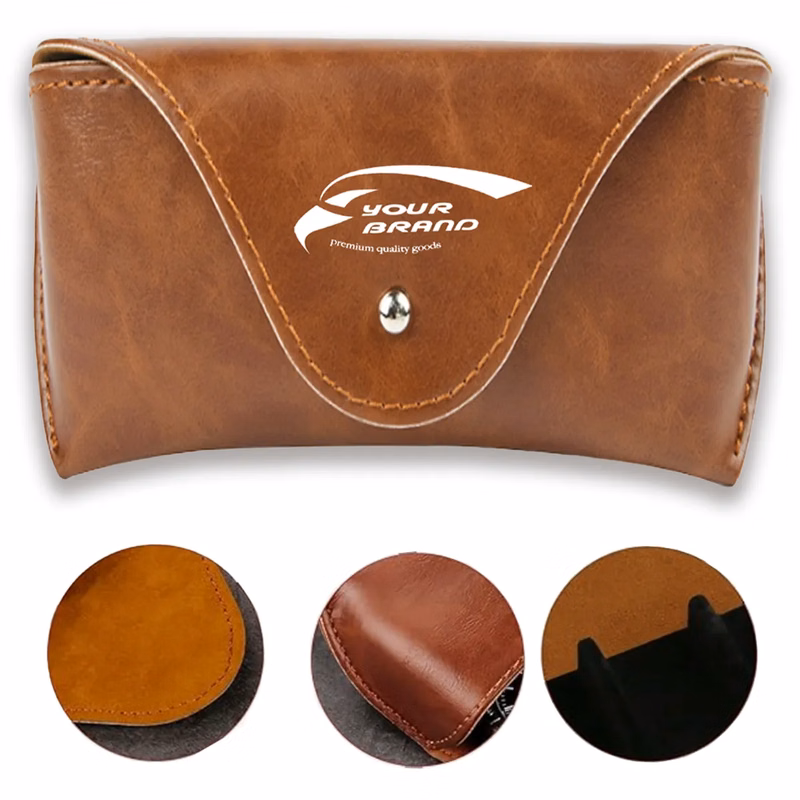 PU Leather Portable Durable Soft Slim Semi Hard Glasses Case