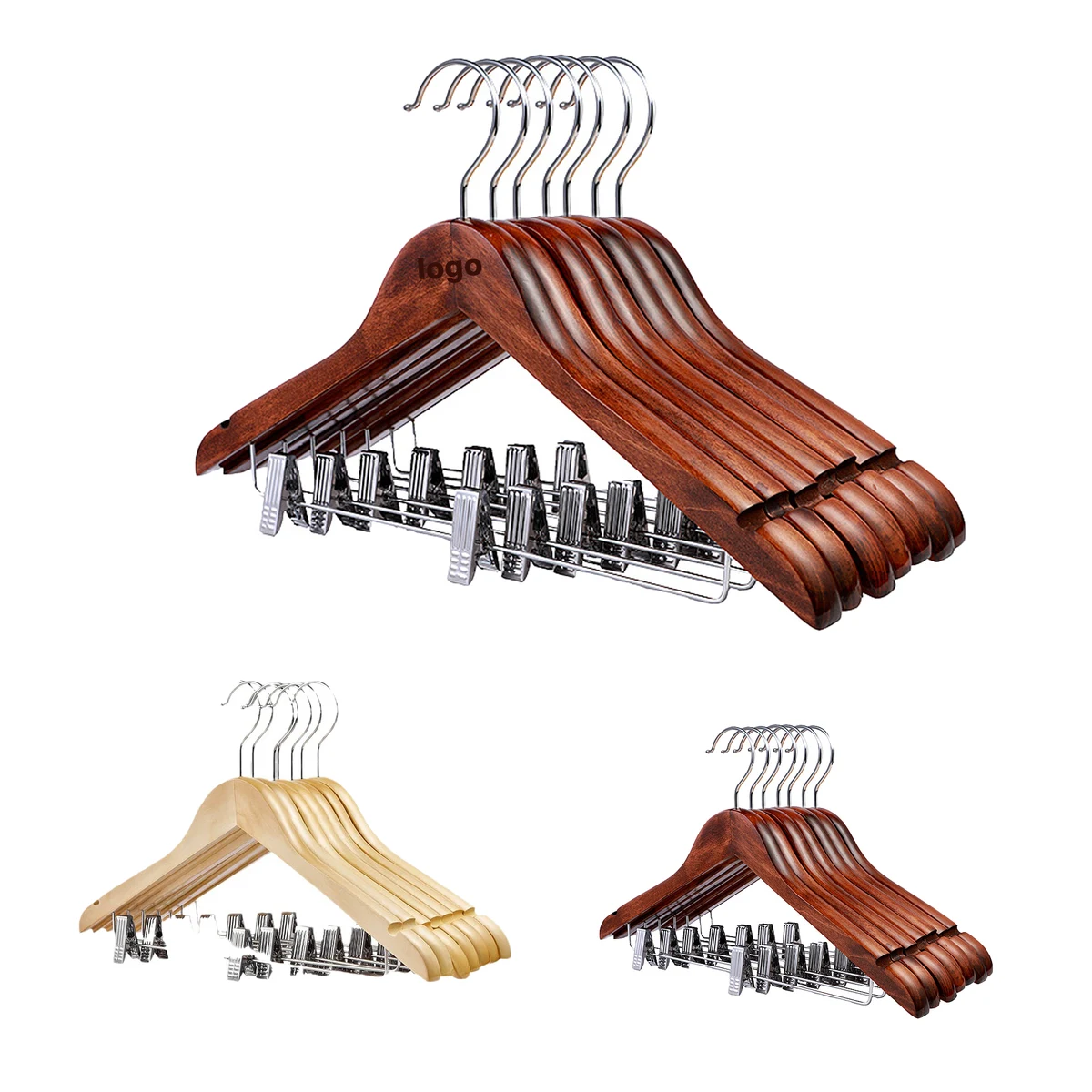 Non-Slip Solid Wood Hangers 1