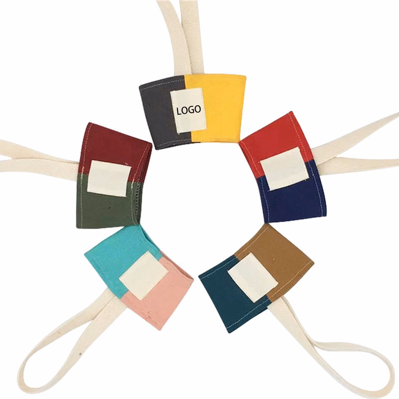 Color Blocked Canvas Drink Cup Sleeve