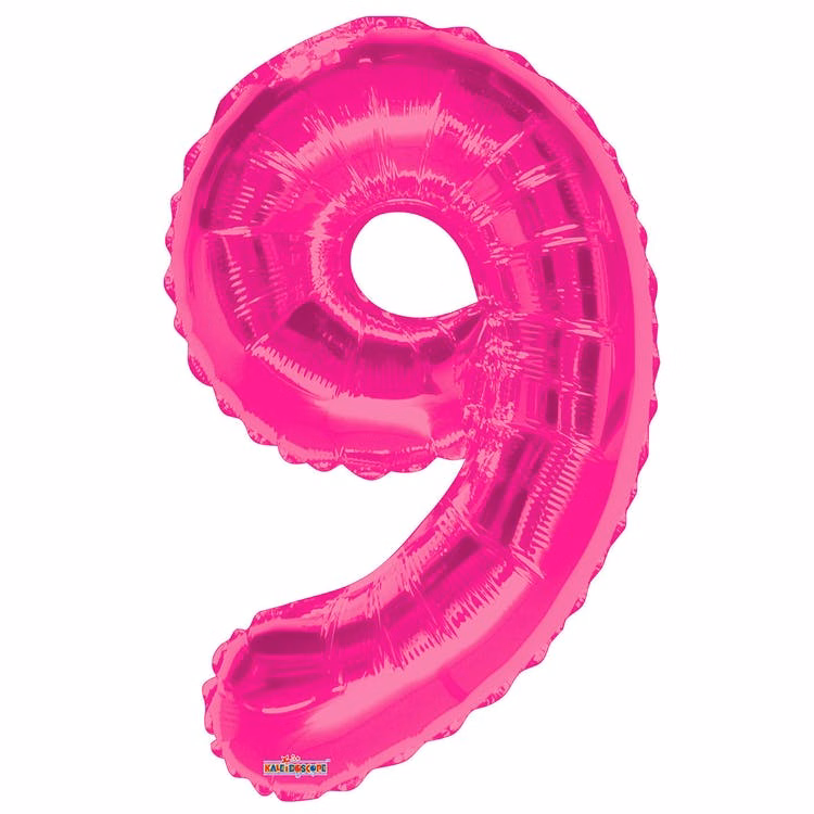 Mylar Number 9 Balloons - Pink 34"