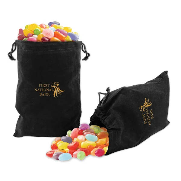 Jelly Belly Jelly Beans in Black Velour Gift Bag 1