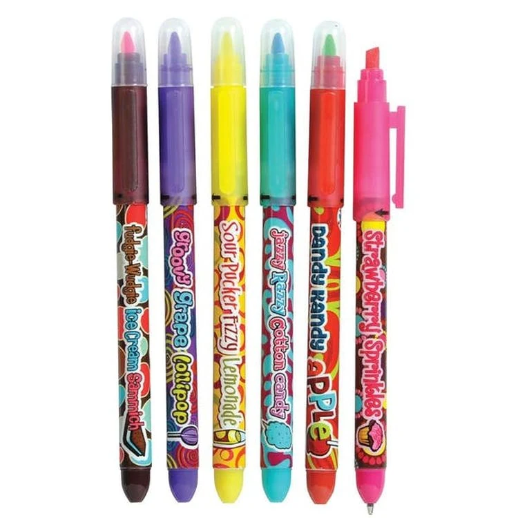 Scented Pen & Highlighter Combo - 6 Scents 5 Colors 1