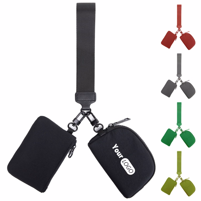 Nylon Compact And Convenient Mini Wrist Bag For Cards And Cash