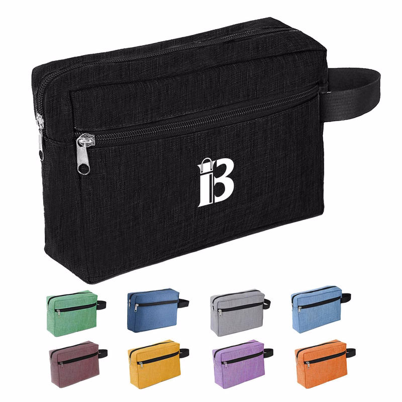 Handheld double layered women's makeup bag