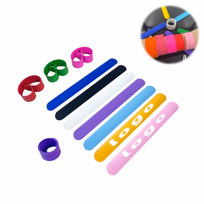 Multicolor Plain Silicone Slap Wristband for Adults Kids