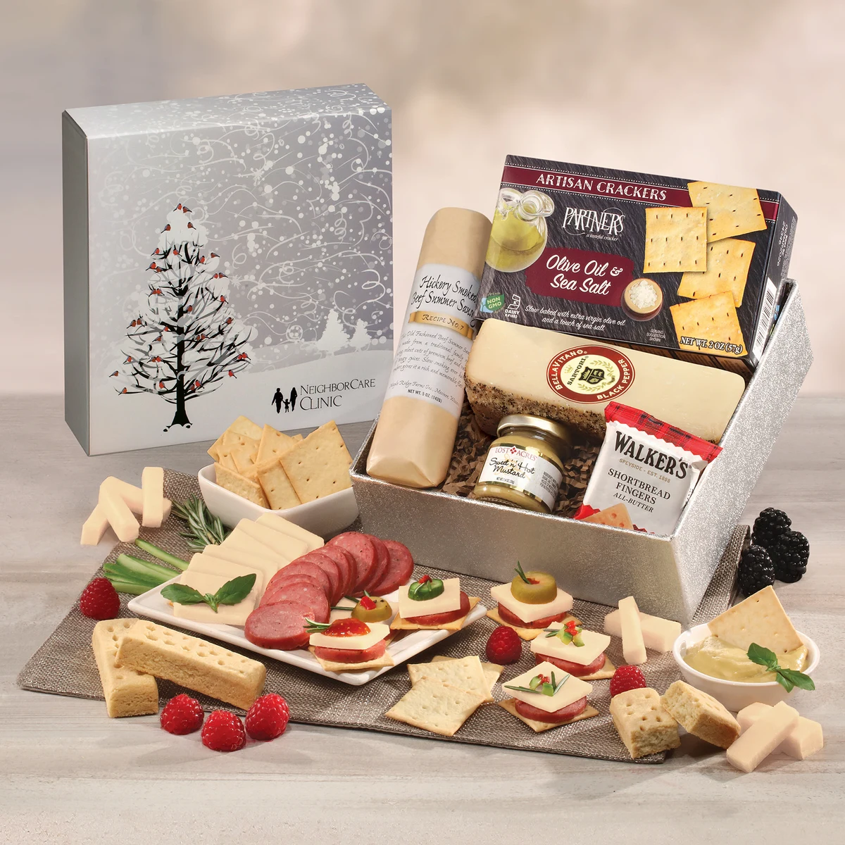 Snack Lover's Gift Box with Cardinals in Tree Sleeve 1