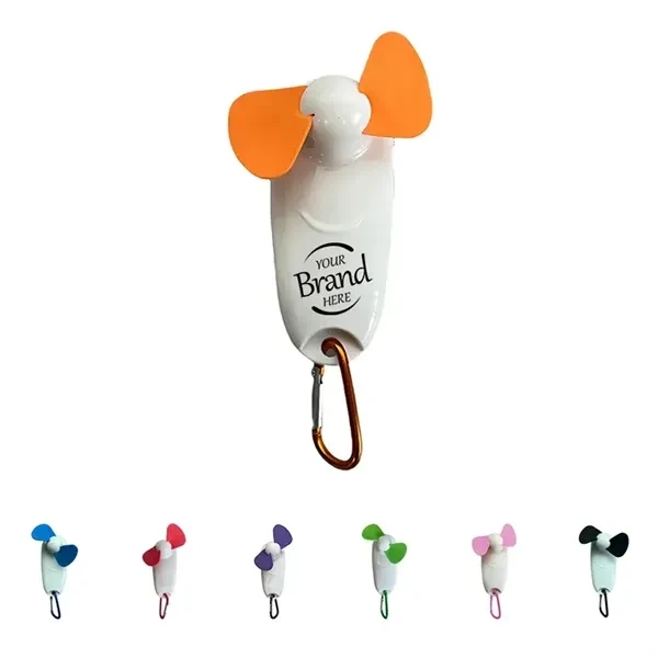 Custom ABS Portable Fan with LED Flashlight and Carabiner — Outdoor Hand Fan 1