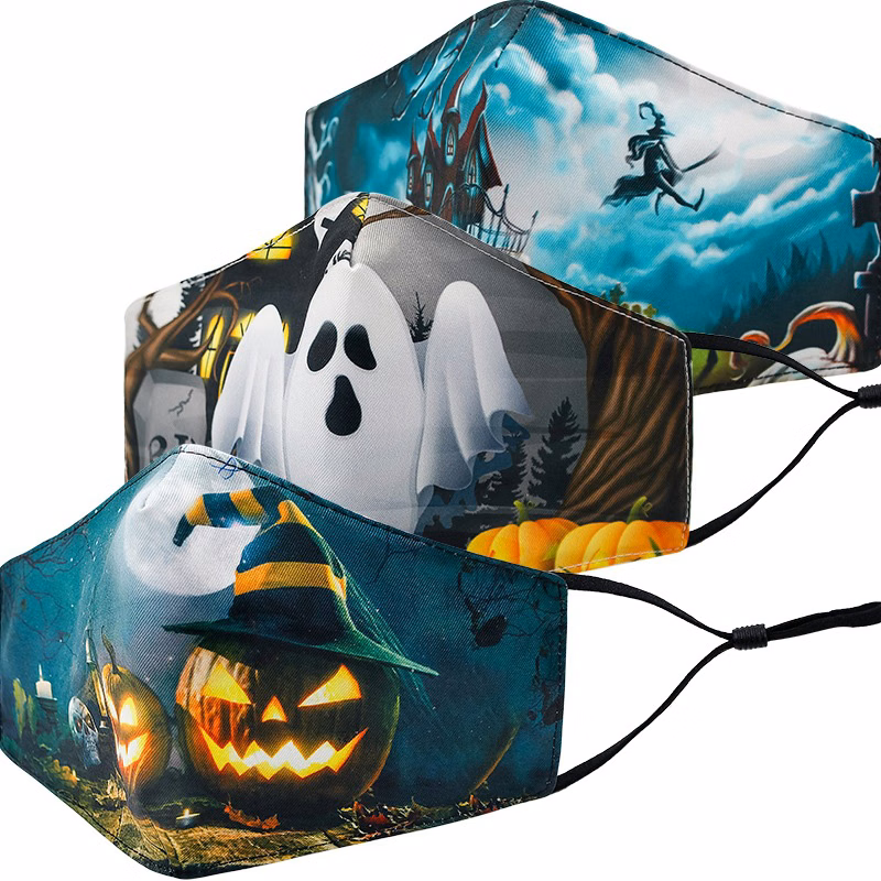 Face Mask 2-Ply Fabric with Filter Pocket Halloween