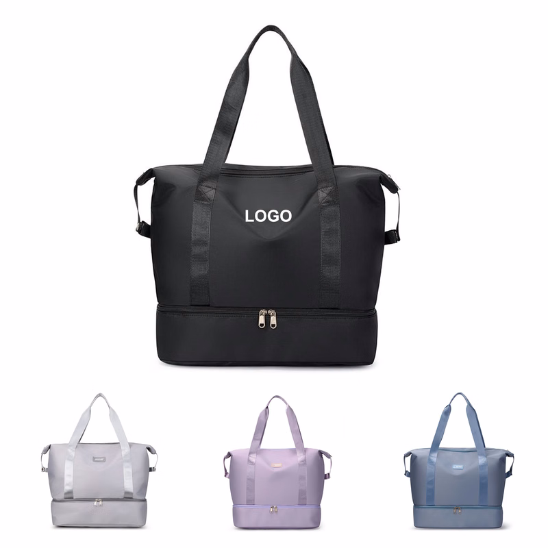 Women Travel Tote Bag with Shoe Compartment (direct import)