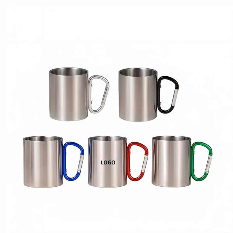 10OZ Stainless Steel Coffee Mug With Carabiner