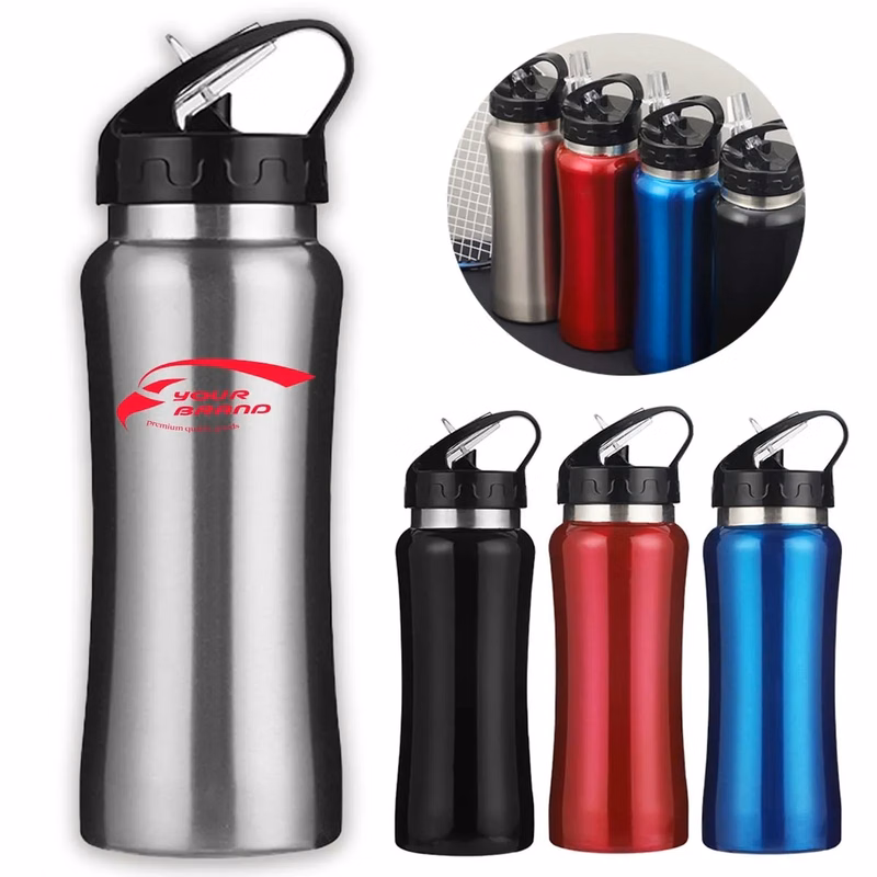 17 oz. Protable Sports Water Bottles With Straw Lid