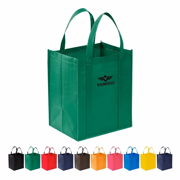 Custom Non-Woven 13" x 8" x 15" Eco Shopper Tote — Water-Resistant Shopping Bag