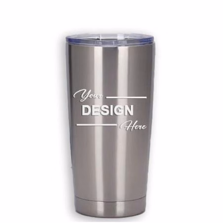 Drinkware: 20 OZ Tumbler (SILVER) with Lasered (CU