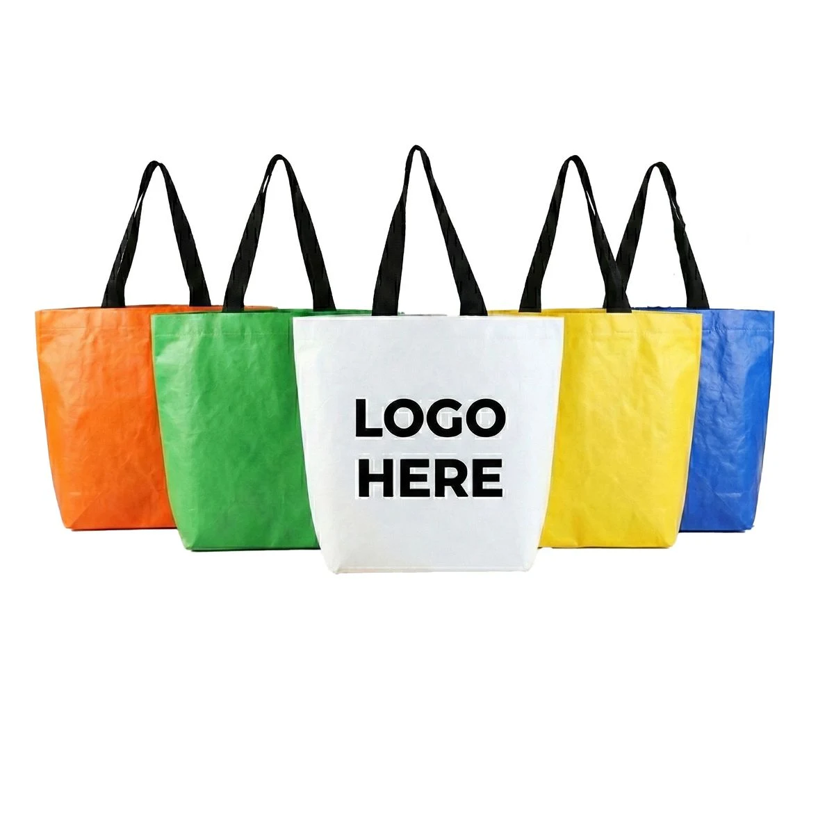 Customizable Eco-Friendly RPET Woven Tote Bag, custom tote bag with logo imprint 1