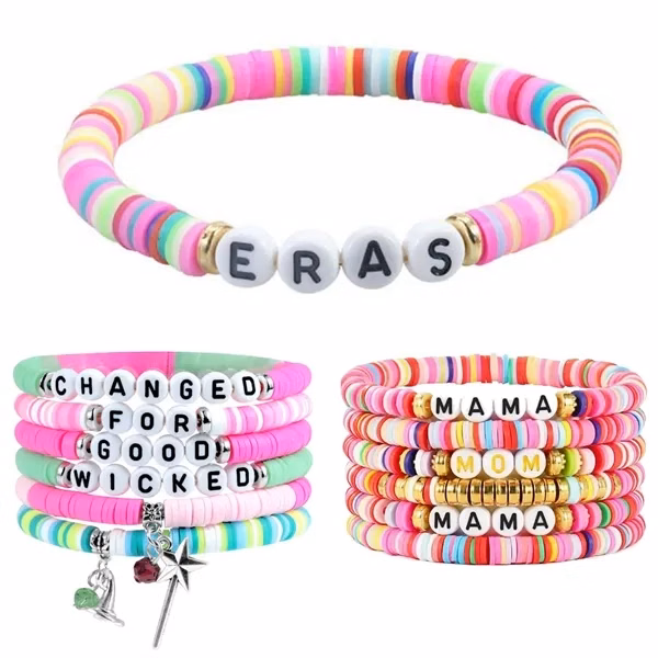 Custom 7.5 Inch Clay Letter Bead Bracelet — Personalized Self Expression Jewelry