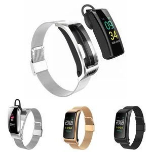 2 In 1 Ear Bud With Steel Band Fitness Tracker Bracelet 1