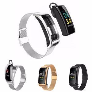 2 In 1 Ear Bud With Steel Band Fitness Tracker Bracelet