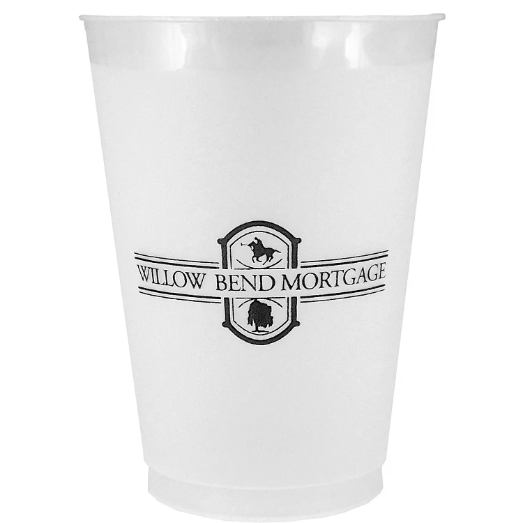 12 oz. Frosted Translucent Plastic Stadium Cup with Automated Silkscreen Imprint 1