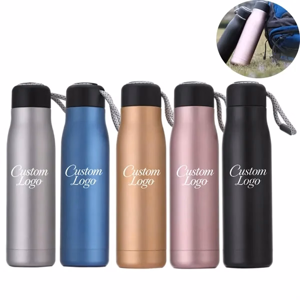 17 Oz Stainless Steel Water Bottle Double Wall Vacuum for Commutes, Fitness and Travel