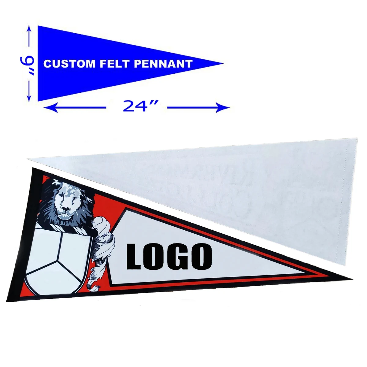 Custom Full Color Single Side Felt Pennant Triangle flags 1