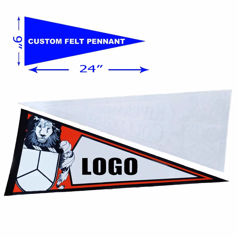 Custom Full Color Single Side Felt Pennant Triangle flags