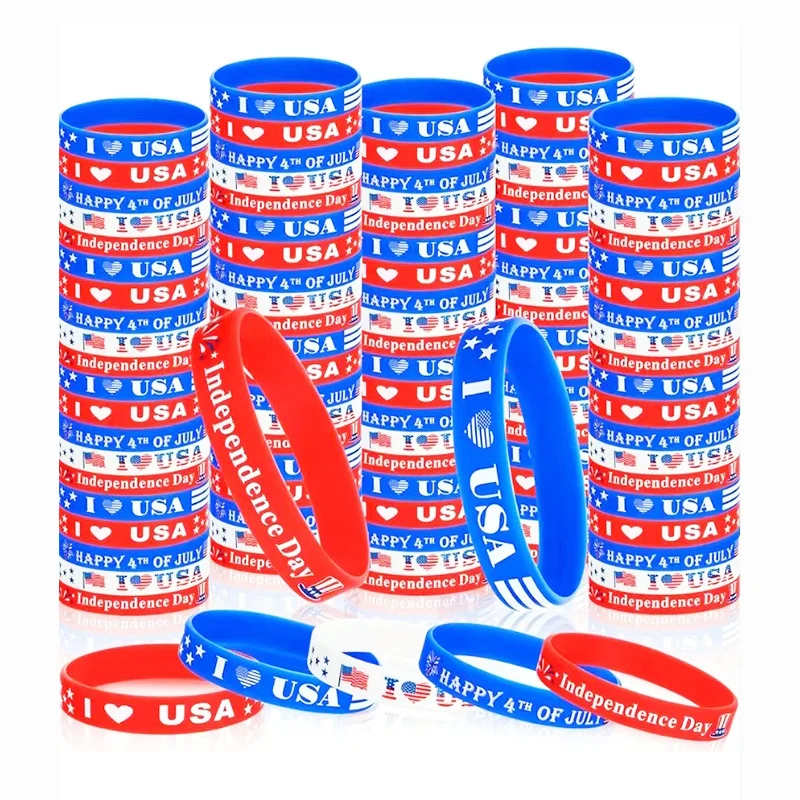 4th Of July Silicone Rubber Party Wrist Bands 1