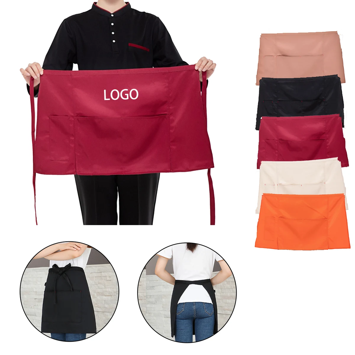 MOQ:10pcs Half Aprons For Restaurant 1