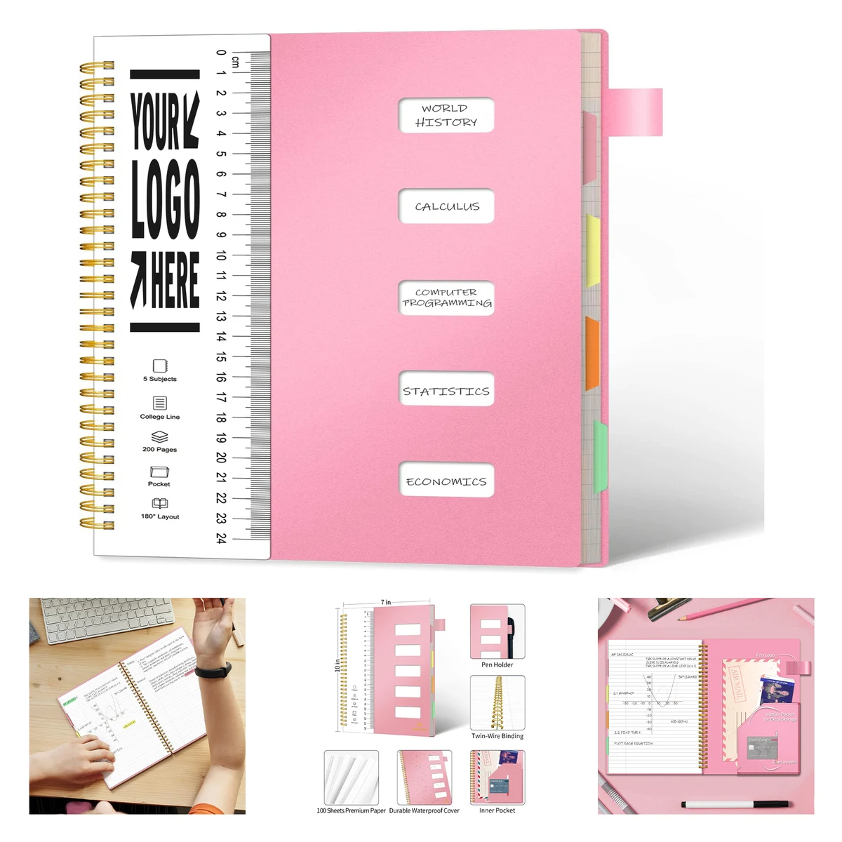 7" x 10" 100 Sheets Subject Notebook 1