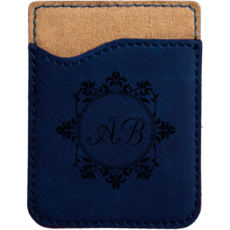 Blue Leatherette Phone Wallet 1
