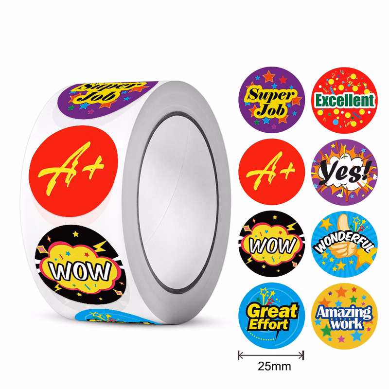 500pcs Round Praise Stickers for children