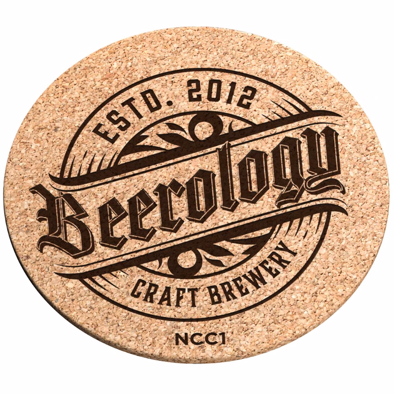 3/16" Natural Cork Coasters Round (3.5" dia.), Laser engraved