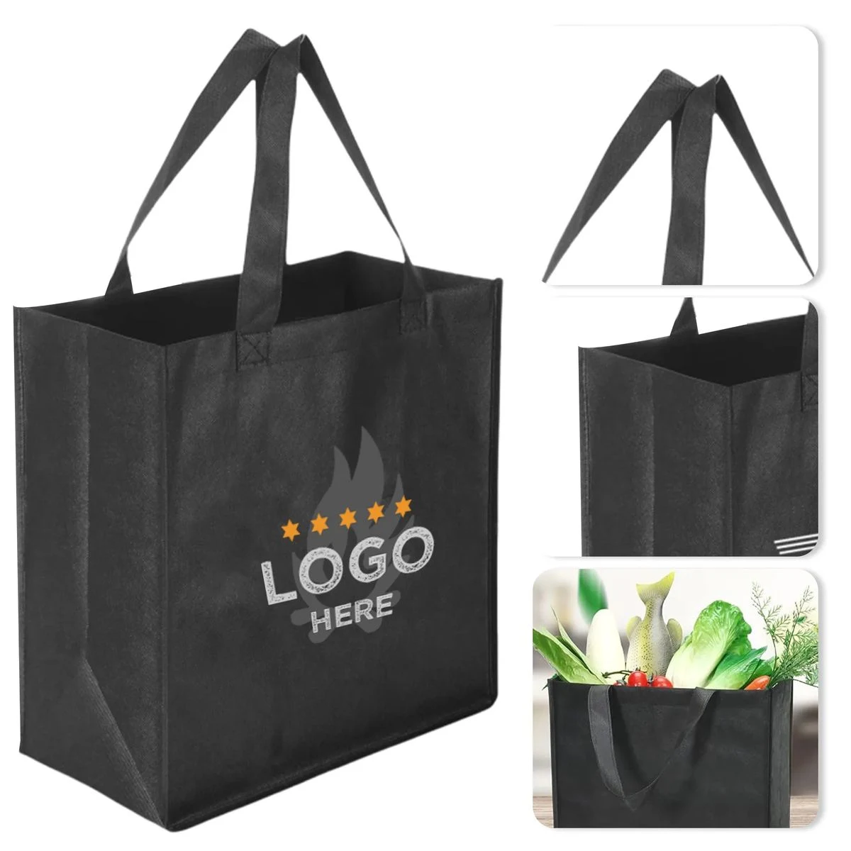 Reusable Foldable Non Woven Grocery Tote Bags 1