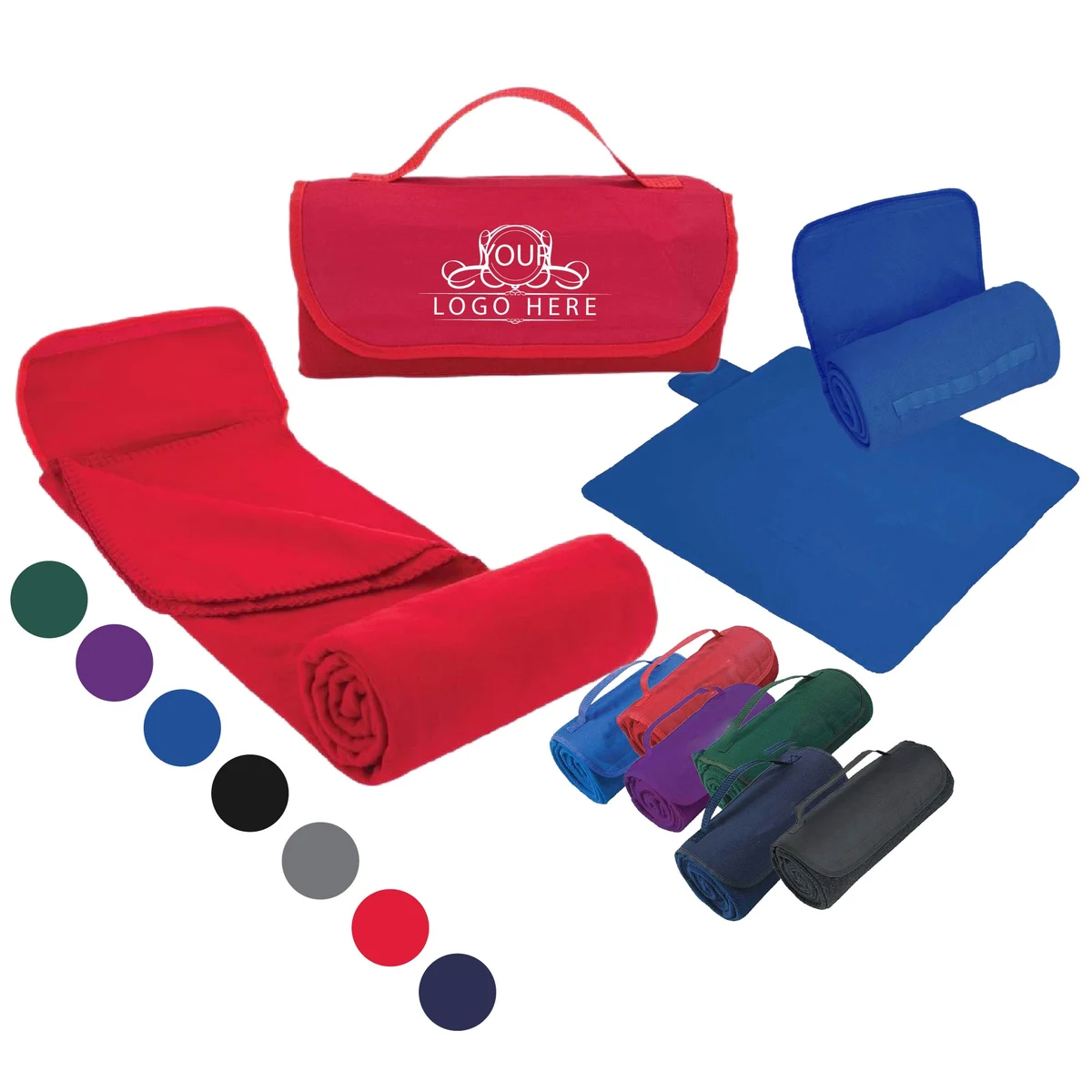 Fleece Roll-Up Blanket with Pocket Flap 1