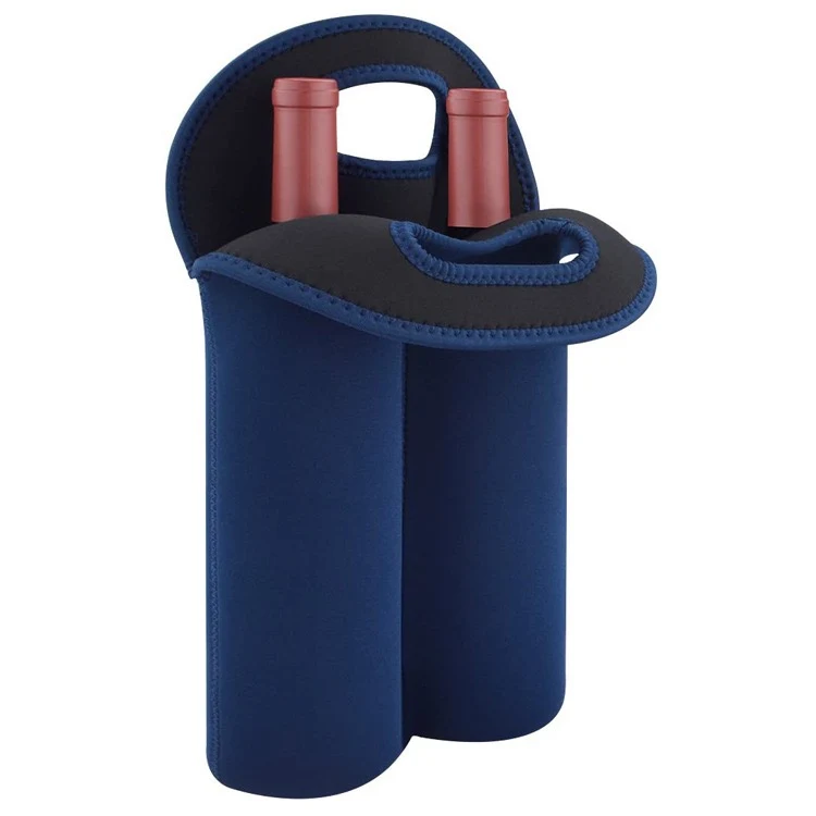 2 Bottle Insulated Neoprene Wine Carrier Tote Bag Water Bott 1